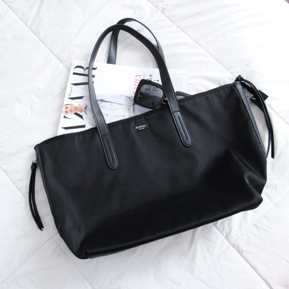 BOTKIER NEW YORK Black Nylon Tote Bag. Anthropologie Zippered Tote ~Orig. $190!~